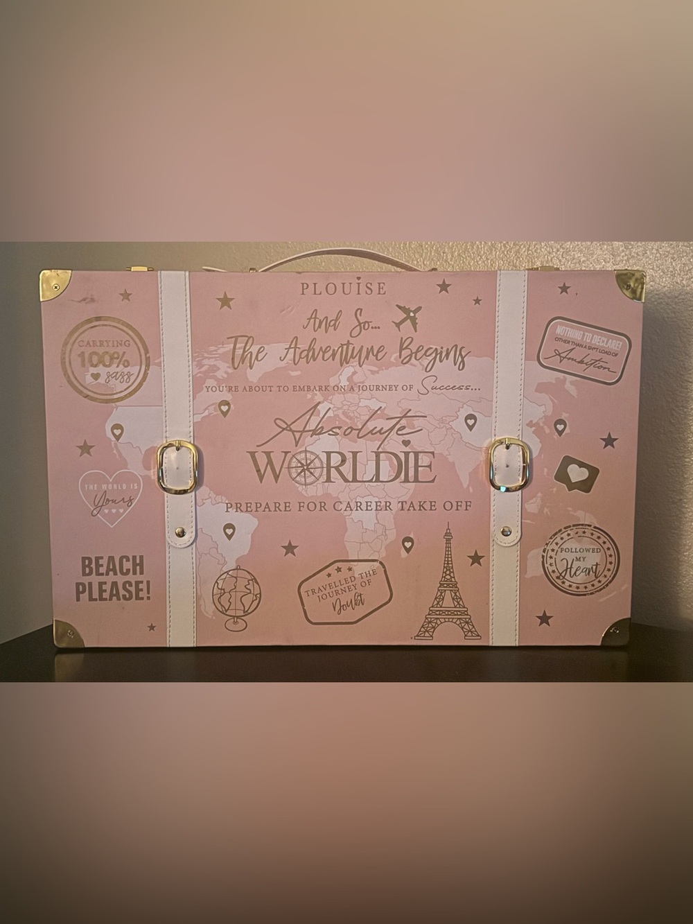 P. Louise Worldie Full Collection Suitcase | Pink Makeup Vanity Storage Case